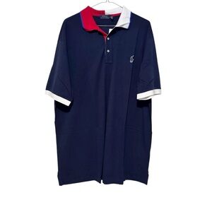 NWT Ralph Lauren Navy Polo with Red and White Accents, POLO Logo on Back Collar
